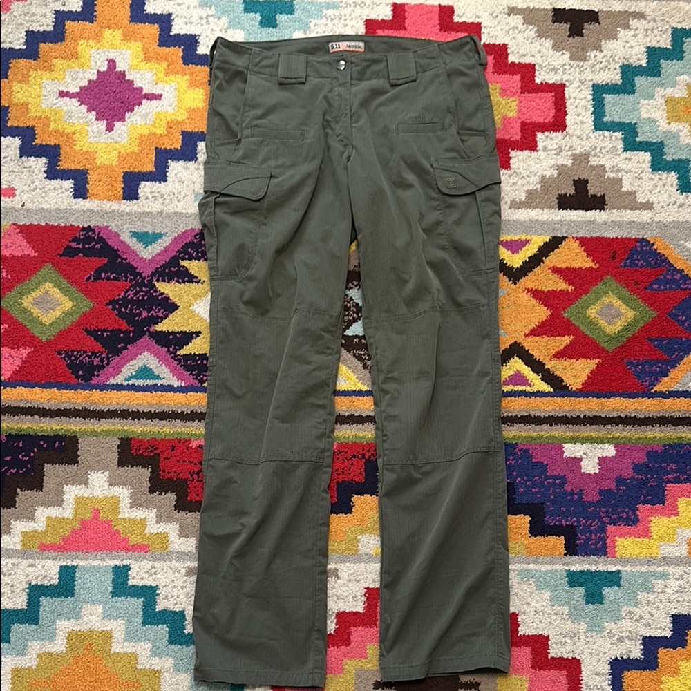 5.11 Tactical Green Cargo Pants with Straight-Leg Style
